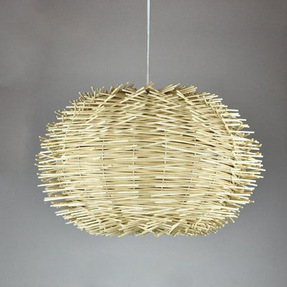 Handmade Bird Nest Pendant Light Wicker Wood Hotel Restaurant Dinning Room Cafe Bar Nordic Rattan lustre Modern Hanging Suspension