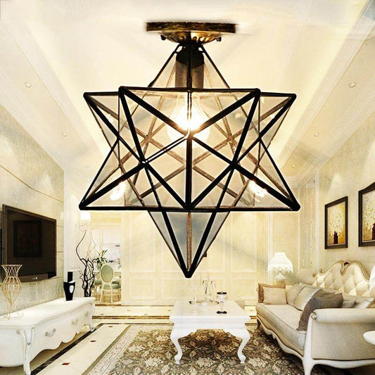 Loft Vintage Pendant Lamp Light, Shooting Star Tiffany Glass Lighting  Ceiling For Home Aisle Corridor Porch Shop Bar Loft Cafe