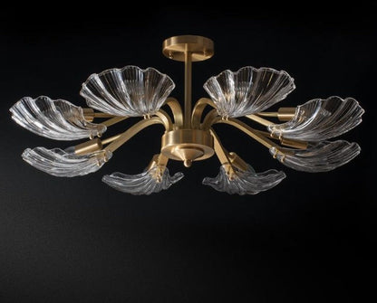 Luxury Modern Living Room Shell Copper Ceiling Lamp