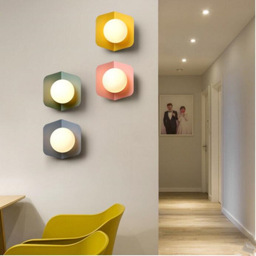 Creative Ceiling Lamp Contracted LED Glass Iron Indoor Light Decorate Lighting Restaurant  Modern Light Fixture