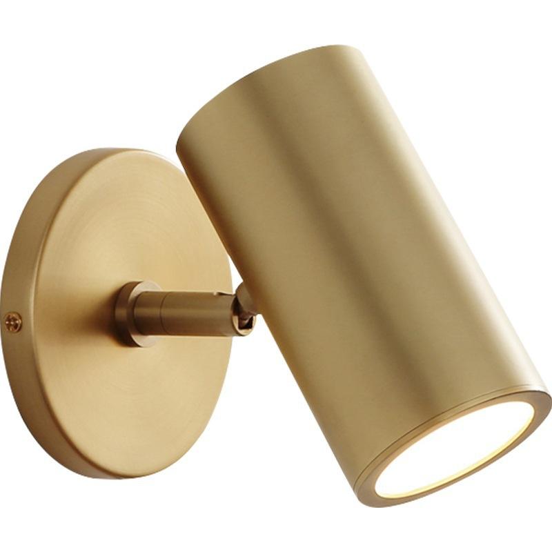 Nordic Bedside Creative Copper Wall Lamp Simple Style Reading Wall Lamp Living Room Wall Decoration Lamp