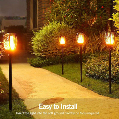 Garden Solar powered LED luz Flame Lamp Waterproof 33LEDs Lawn camps Flame Flickering Torch Light Outdoor Solar LED Fire Lights