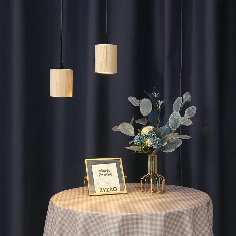 Modern Wooden Pendant Lights Nordic Simple Creative Solid Wood Lamps Pendant Lamp E27
