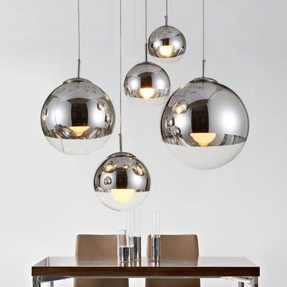 Modern TDixon Pendant Lights Gold Silver Mirror Ball Hanglamp Globe Glass Led Lamp Kitchen Living Room Bedroom Nordic Lamp