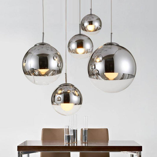 Modern TDixon Pendant Lights Gold Silver Mirror Ball Hanglamp Globe Glass Led Lamp Kitchen Living Room Bedroom Nordic Lamp