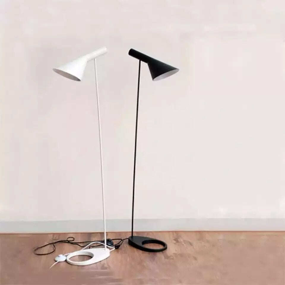 Nordic Design Arne Jacobsen Floor Lamp For Living Room E27 LED Standing Lamp Black White Lighting Luminaria Bedroom Bedside Lamp