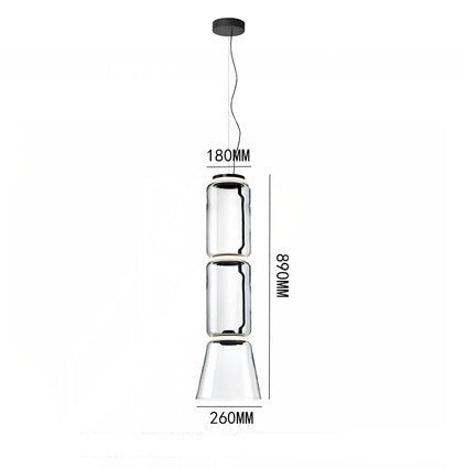 Modern Simple Glass Splicing Time Tunnel Restaurant Empty Chandelier