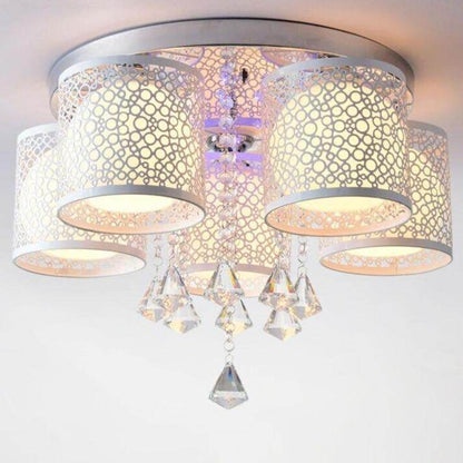 New Round LED Crystal Pendant Light For Living Room Indoor Lamp With Remote Controlled Luminaria Home Decoration