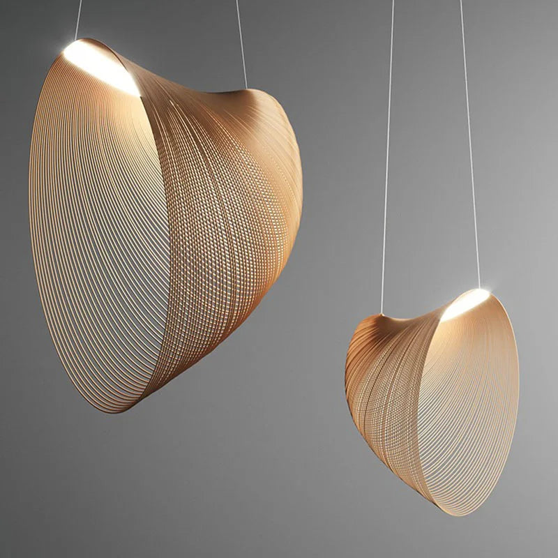 Nordic Modern Simple Wabi-sabi Style Wooden Chandelier Cafe Decorative Light Fixture