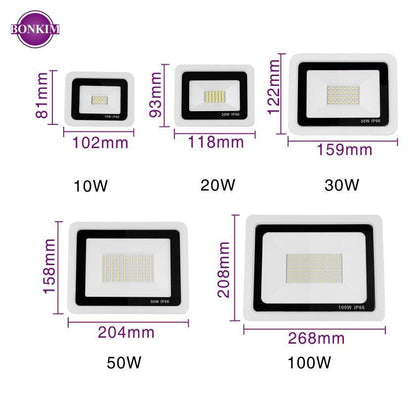 LED Floodlight 10W 20W 30W 50W 100W Warm White Cold White Outdoor Waterproof IP66 Focus Spotlight Courtyard Door Lighting