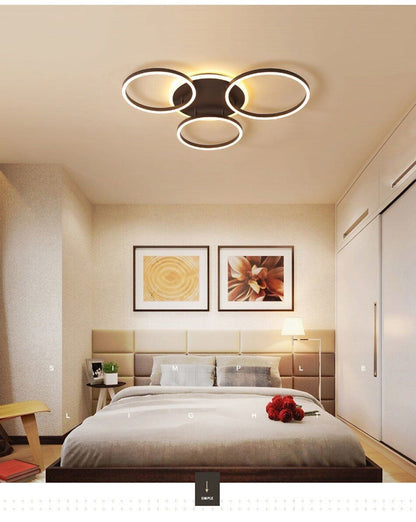 Surface Mounted Led Chandelier White&Coffee Body Modern Led Chandelier Lighting Living Room Bedroom Kitchen Dining Room L