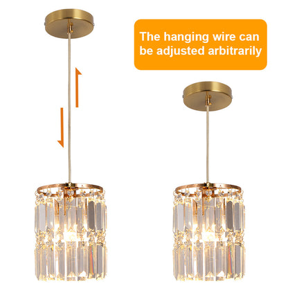 Nordic LED Gold Pendant Hanging Light Crystal Ceiling Lamps Modern Chandelier Lustre Dining Table Kitchen Island Decor Fixtures