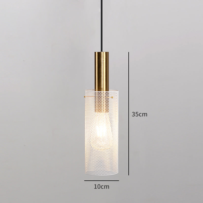 Islands Lighting Black White Pendant Lights Bedside Lamp Nordic Mesh Lampshade Pendant Lights Indoor Lighting Home Decor Kitchen