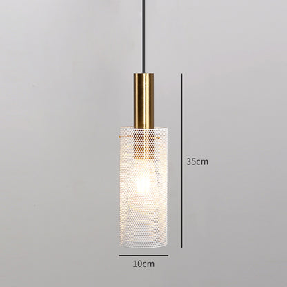 Islands Lighting Black White Pendant Lights Bedside Lamp Nordic Mesh Lampshade Pendant Lights Indoor Lighting Home Decor Kitchen