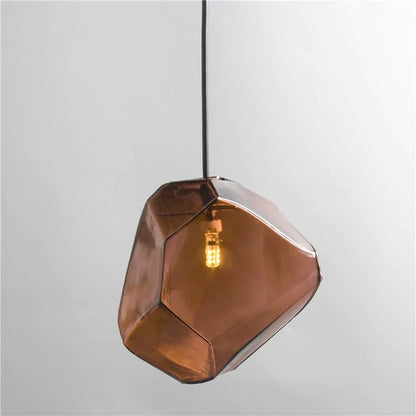 Simple Stone glass pendant light colorful indoor G4 LED lamp The restaurant dining room bar cafe shop lighting Fixture