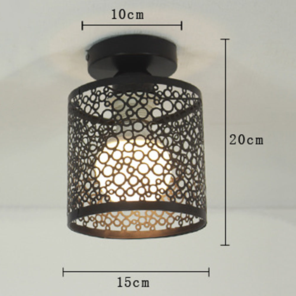 Modern Nordic Black Wrought Iron E27 Led Ceiling Lights For kitchen Living Room Bedroom Study Balcony Restaurant