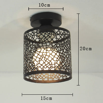 Modern Nordic Black Wrought Iron E27 Led Ceiling Lights For kitchen Living Room Bedroom Study Balcony Restaurant