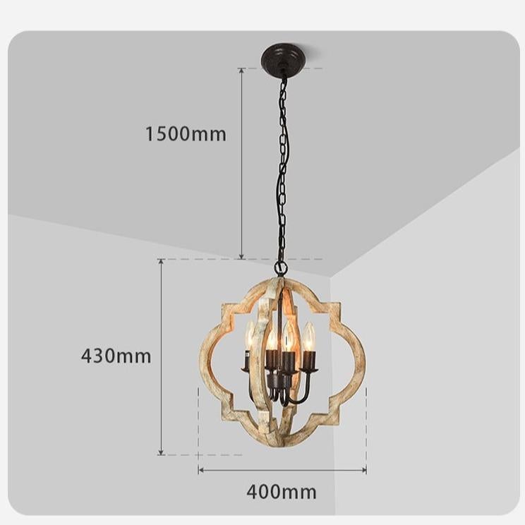Retro Four Head Industrial Hotel Iron Chandelier Living Room Bar Restaurant Lamp