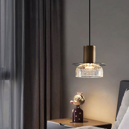 Creative Cracked Glass LED Pendant Light Gold Metal Clear Amber For Dining Room Bedroom Crod Adjustable