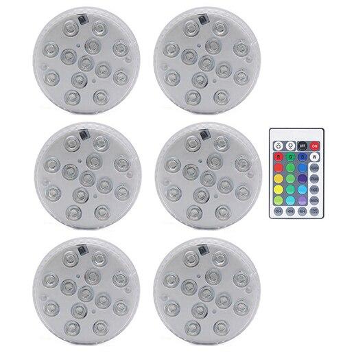 Upgrade 13 LED RGB Submersible Light With Magnet and Suction Cup Swimming Pool Light Underwater Tea Night Light for Pond