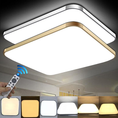 Modern 2.4G RF Remote Control Square Aluminum Acrylic LED Ceiling Lamp Cold White+Warm White Stepless Dimming LED Ceiling Light
