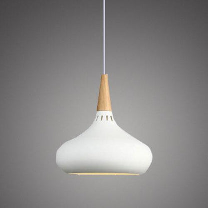 Nordic Single-headed Wooden Dining Chandelier Personality Creativity Macaroon Color Balcony Hollow Chandelier