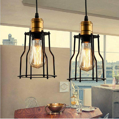 Industrial Vintage Brushed Iron Cage Edison Light Island Light retro Pendant Light