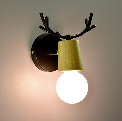 Moose Wall Light Creative Coffee Restaurant Cake Shop Cosy Flower Shop Bedroom Bedside Deer Wall Lights