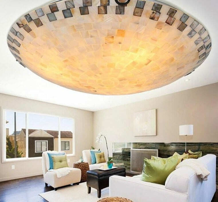 Tiffany Mediterranean Natural Shell Ceiling Light Toilet Lustres Night Light Led Ceiling Lamp Bedroom Ceiling Lighting Kitchen
