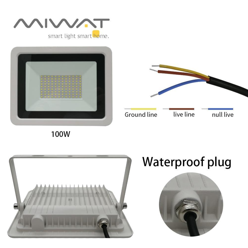 10W 20W 30W 50W 100W LED Flood Light White Floodlight Street Light  Waterproof IP68 Outdoor Garden Lighting Spotlight
