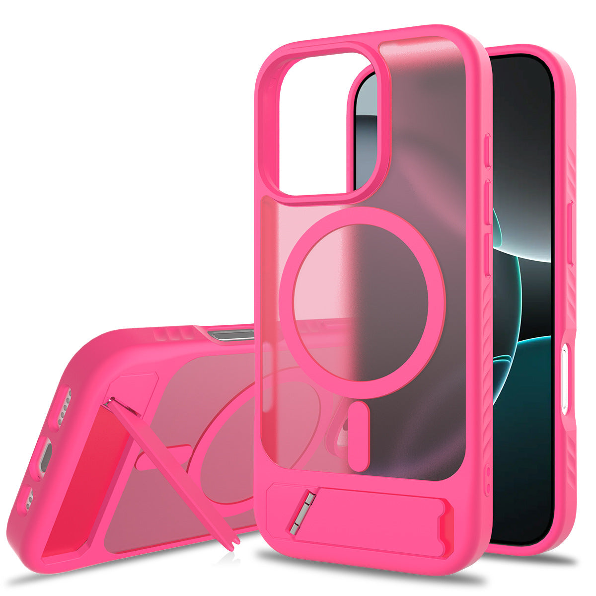 Magnetic Magsafe Case with Holder for IPhone 17 16 15 14 Pro Max Plus IPhone Wireless Charging IPhone 17 Air Cover