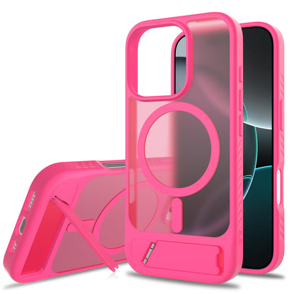 Magnetic Magsafe Case with Holder for IPhone 17 16 15 14 Pro Max Plus IPhone Wireless Charging IPhone 17 Air Cover