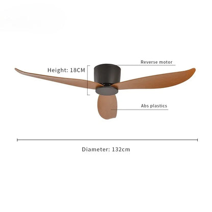 Modern Ceiling Fan Without Lights DC Motor Low Floor Loft Remote Control Simple Decorative Fan No Light Low Floor Loft