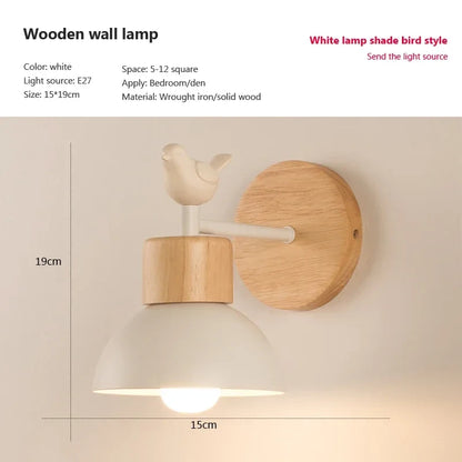 Nordic Creative Wall Lamp LED Wood Lighting Fixture For Living Room Eye Protection Bedside Home Decor Lighting