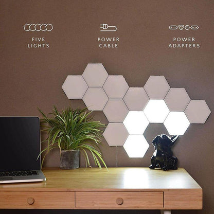 1-65 Pieces DIY Wall Lamp Touch Switch Quantum Lamp LED Hexagonal Lamps Modular Creative Decoration Wall Lampara