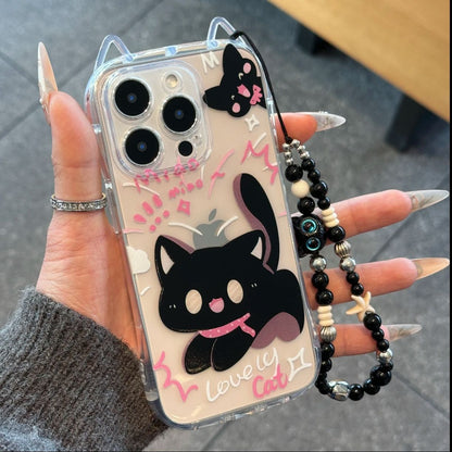 Funny Cute Kitten Bracelet Case Compatible for IPhone 13 11 16 17 15 12 Pro Max 8 7 16 Plus X XR XS Max SE 2020 Cute Cat Ears Cover