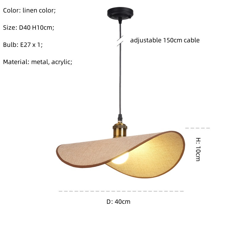 Wabi Sabi Minimalism E27 Led Pendant Light Retro Hat Led Hanging Lamp Dining Room Nordic Suspend Lamp Led