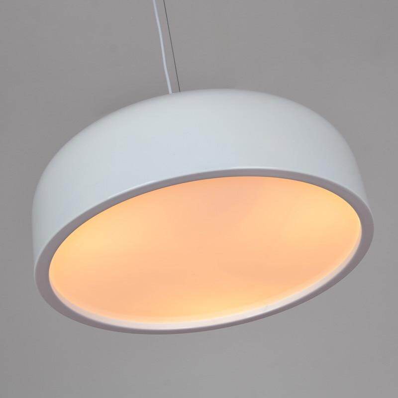 Modern Dia35/48/60cm White/Black Lampshade Metal Pendant Lamp Round Simple Iron Loft Pendant Light With E27 Blub