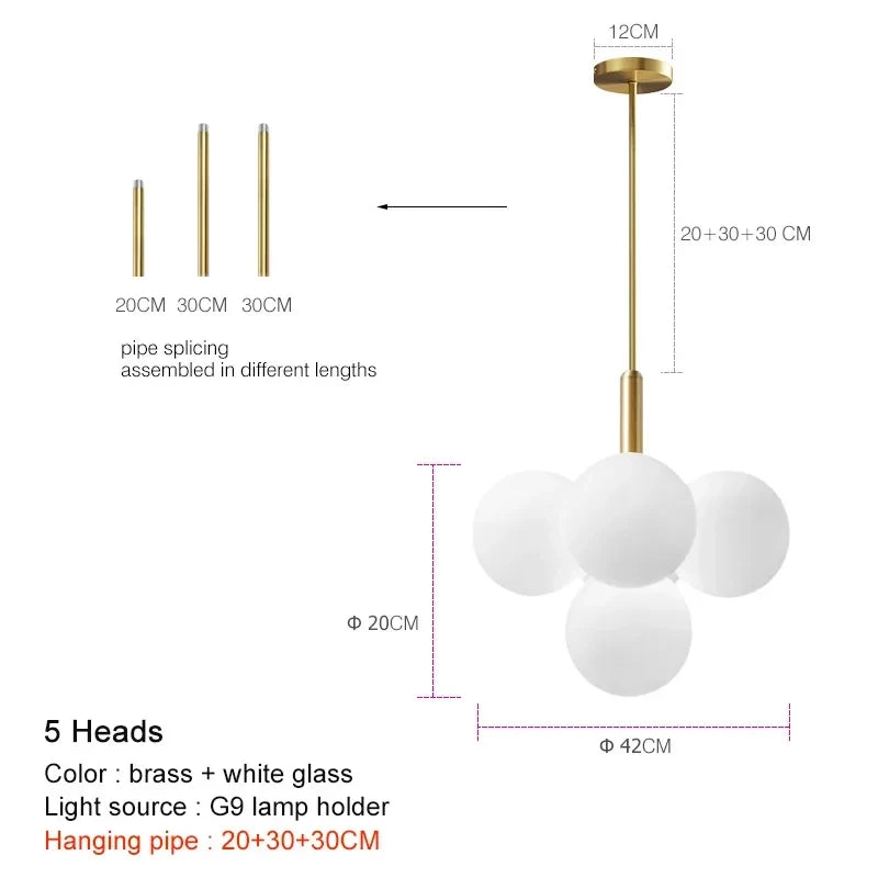 Modern Luxury Led Glass Chandelier Simple Chandelier Home Indoor Lighting Decor Lamps Fixtures