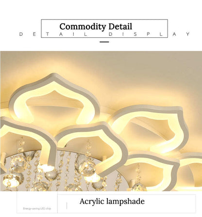 White Acrylic Modern Chandelier Lights For Living Room Bedroom Remote Control Led Indoor Lamp Home Dimmable Lighting Fixtures De