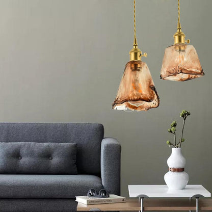 Vintage Brass Chandelier Glass Lamp Art Creative Personality Chandelier