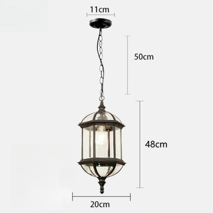 Retro Outdoor Waterproof Pendant Light Corridor Restaurant Chandelier Lighting Hotel Balcony Attic Restaurant Lighting Fixtures