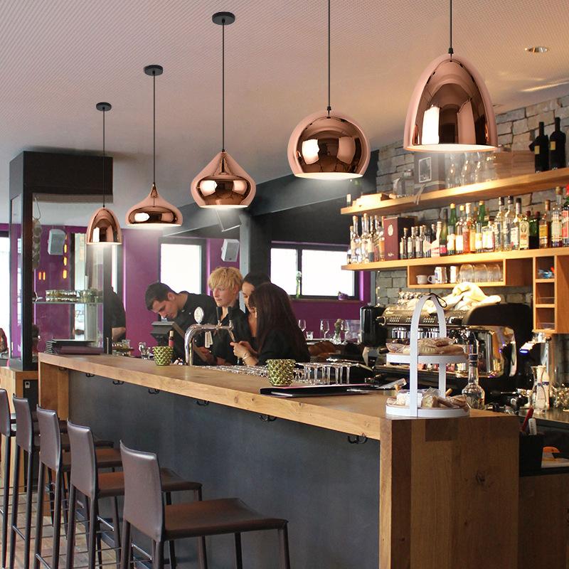 Nordic Modern Simple Gold Round Single-headed Restaurant Chandelier
