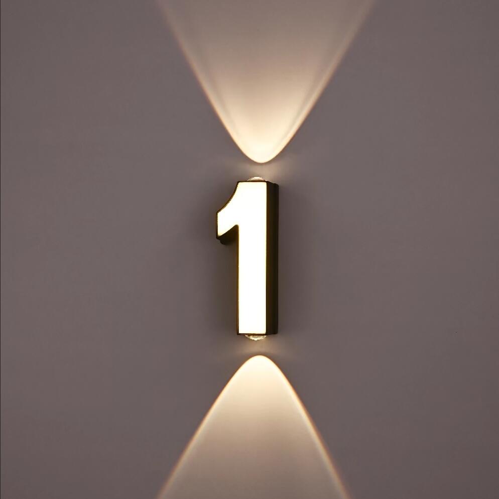 LED Wall Lamp AC85-265V 7W Digit Number Modern Minimalism Style IP65 Waterproof Outdoor Wall Lamp Lamp with 3 Years Warranties
