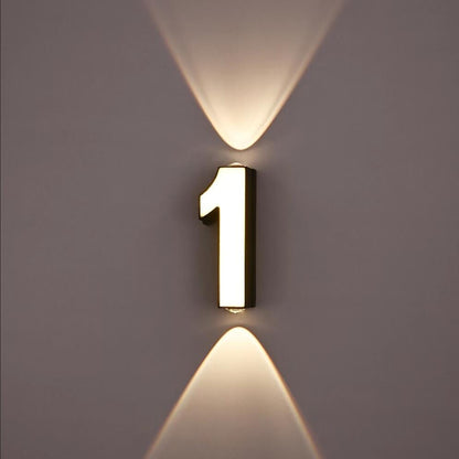 LED Wall Lamp AC85-265V 7W Digit Number Modern Minimalism Style IP65 Waterproof Outdoor Wall Lamp Lamp with 3 Years Warranties