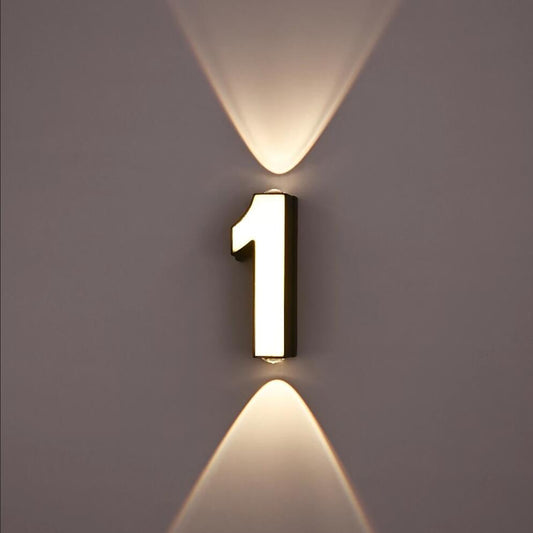 LED Wall Lamp AC85-265V 7W Digit Number Modern Minimalism Style IP65 Waterproof Outdoor Wall Lamp Lamp with 3 Years Warranties
