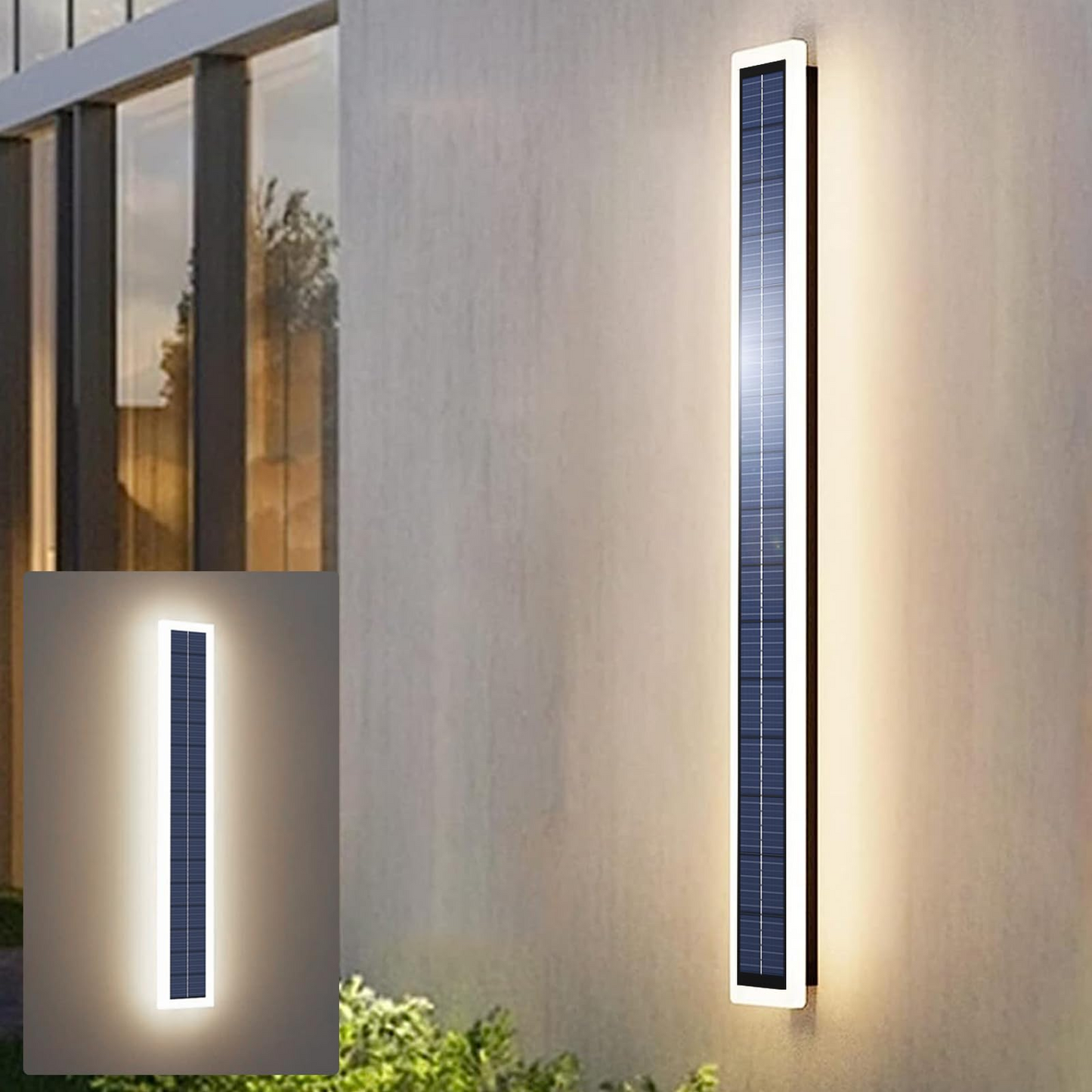Solar Wall Lights Outdoor IP65 Waterproof LED 60CM Long Acrylic Lampshade 10W Wall Mount Light