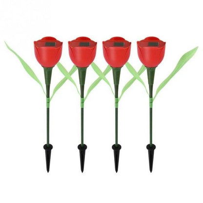 8 Colors Hot Sale Outdoor Garden Solar LED Light Solar Powered LED Tulip Home Lawn Lamp Landscape Night Flower Lamp 1Pc
