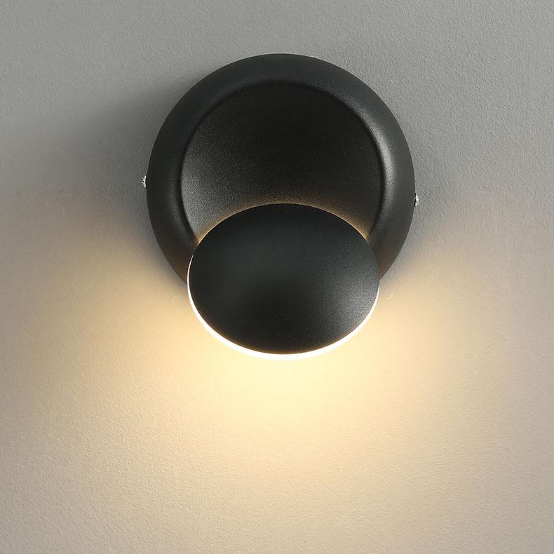 360 Degree Rotary Square Round Bedside Lunar Eclipse Wall Lamp Black and White Living Room Background Wall Stair Decorative Lamps