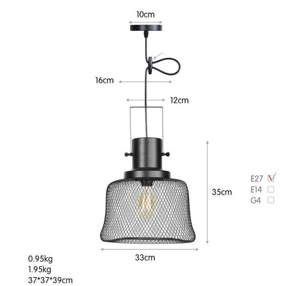 American Retro Iron Mesh Chandelier
